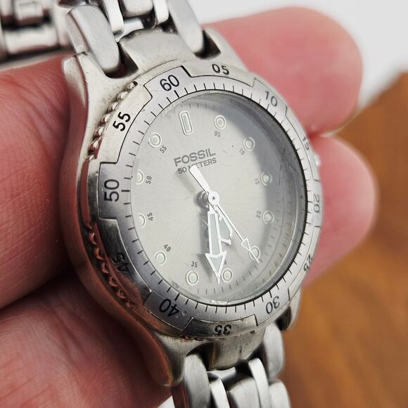 Fossil Women's Silver Tone Chronograph Boyfriend Watch Casual Everyday AM-3248 - Picture 3 of 7